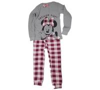 Sabor Pigiama Caldo Minnie per Donne e Ragazze Interlock 100% Cotone Inverno Autunno MOD. DYD6248 (M, Grigio Chiaro Melange)