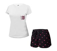 Sabor Pigiama Corto Donna Mezza Manica in Cotone MOROSITAS Art. 7933 (L, Bianco)