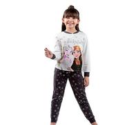 SABOR Pigiama DY50K6974 Bambina Manica Lunga in Cotone Interlock.Princess Antracite 7-8 Anni