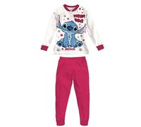 SABOR Pigiama DY50K6974 Bambina Manica Lunga in Cotone Interlock.Stich Fragola 7-8 Anni