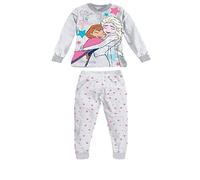 SABOR Pigiama Manica Lunga Bambina Realizzato in Cotone Jersey. Collo Serafino. Frozen.Grigio Melange 5-6 Anni