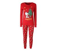 Sabor Snoopy pigiama natalizio donna in cotone - rosso