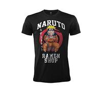 Sabor SRL Naruto Ramen Shop, Maglietta Ufficiale Naruto, T-Shirt Maniche Corte con Stampa Frontale, con Ologramma di Autenticità, 100% Cotone, Colore Nero (S)