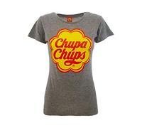 Sabor srl T-Shirt Chupa Chups Originale Donna Attillata Ufficiale Lady Grigia Lecca Lecca (Lady S)