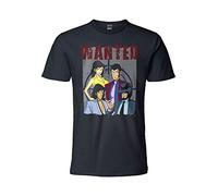 Sabor srl T Shirt Lupin III Gruppo Jigen Fujiko Goemon Modello con Stampa Frontale Maniche Corte 100% Cotone Unisex Blu Navy Taglie per Adulto Ragazzo (XL)