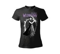 Sabor srl T-Shirt Mercoledi Be a Raven. Maglietta Wednesday Famiglia Addams. Maglia Donna in Cotone. (IT, Testo, M, Regular, Regular, Nero)