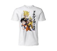 Sabor srl T Shirt Modello Goku Super Saiyan. Bianca. Maniche Corte. 100% Cotone. Unisex. Prodotto ufficiale. Taglie da Bambino Adulto e Ragazzo (XL)