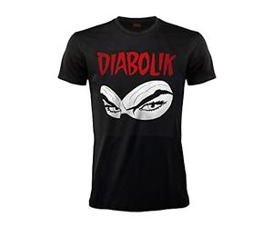 Sabor srl T-Shirt Originale Diabolik, Maglietta a Maniche Corte con Stampa Diabolik con Maschera, con Ologramma di Autenticità, 100% Cotone, Colore Nero