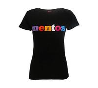 Sabor srl T-Shirt Originale Donna Attillata Ufficiale Lady Nera Caramelle Menta