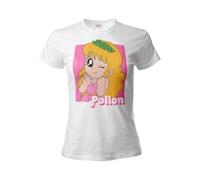 SABOR Srl T-Shirt Pollon. Maglia Donna con Stampa Frontale. Maglietta Bianca Cotone. (IT, Testo, XS, Regular, Regular, Bianco)