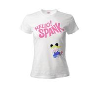 Sabor T-Shirt Hello Spank. Maglietta Donna Cartone Animato. Maglia in Cotone. (S)