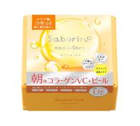 Saborino Mega Shot Morning Peel Face Mask - 32 fogli - Maschera per collagene all-in-one giapponese per pelle luminosa, peptidi e vitamina C - 1 minuto No-Rinse Skincare - Made in Japan
