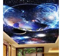SABORR Affreschi del soffitto Carta da parati decorativa 3d galassia cielo stellato universo luna soggiorno camera da letto tetto sfondo adesivi murali arte della parete