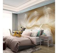 SABORR Murale 3D soggiorno carta da parati oro linea d'oro arte adesivo camera da letto decorazione sfondo poster parete
