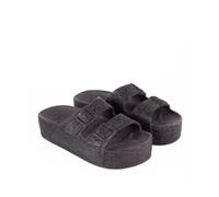 Sabot con zeppa e doppie fibbie Caipirinha Nero 35/36