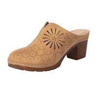 Sabot Donna con Zeppa Eleganti Sandali Comode Chiuse Davanti Estive Sabot Moda Morbido Gomma Antiscivolo Ciabatte Camminare Anziani Comodi Zeppe Slippers Offerta Traspirante Pantofole Piscina Mare