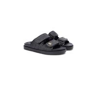 Sabot doppio cinturino in rafia Nero 38