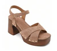 Sabot e sandali con plateau e finitura rivettata - Allure Rétro Chic Il carattere del legno incontra la modernitàRidefinisci il tuo stile con la collezione di chaussures semelle épaisse aspetto bois, 