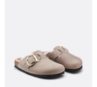 Sabot in pelle Boston Big Buckle Sherling Beige 37