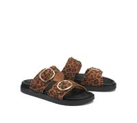 Sabot in pelle stampa leopardo, Signature SALOME Marrone 38
