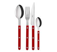 SABRE PARIS - Servizio 24 pezzi - Bistrot - Servizio di posate per 6 persone - Coltello, forchetta, cucchiaio e cucchiaino - Acciaio inox e nylon - Va in lavastoviglie - Bordeaux