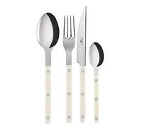 SABRE PARIS - Servizio 24 pezzi - Bistrot - Servizio di posate per 6 persone - Coltello, forchetta, cucchiaio e cucchiaino - Acciaio inox e nylon - Va in lavastoviglie - Color avorio