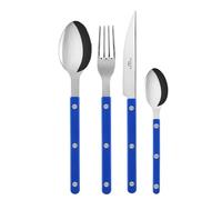 SABRE PARIS - Servizio di posate 4 pezzi - Bistrot - Coltello, forchetta, cucchiaio e cucchiaino - Acciaio inox e nylon - Va in lavastoviglie - Blu Oltremare