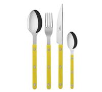 SABRE PARIS - Servizio di posate 4 pezzi - Bistrot - Coltello, forchetta, cucchiaio e cucchiaino - Acciaio inox e nylon - Va in lavastoviglie - Giallo