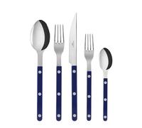 SABRE PARIS - Servizio di posate 4 pezzi - Bistrot - Coltello, forchetta, cucchiaio e cucchiaino - Acciaio inox e nylon - Va in lavastoviglie - Blu Marino