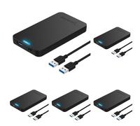 SABRENT Case SSD/HDD Hard Disk Esterno da SATA 2.5'' a USB 3.0 Gen 1, [Supporto UASP SATA III] Nero (EC-UASP) (Confezione da 5)