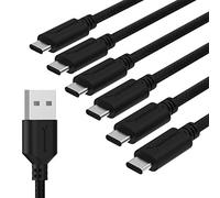 SABRENT Cavo USB type-c, caricatore USB C, da USB C a USB A 2.0, Cavo di ricarica USB C 5V-3A, per Samsung Galaxy S21/S10/S9/S8, Huawei, Sony, OnePlus ecc. (Confezione da 6 pezzi da 2m) (CB-C6X6)