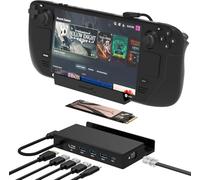 SABRENT Docking Station Compatibile con Steam Deck | ROG Ally, 7-in-1 Steam Deck Dock - Slot SSD M.2, HDMI 2.0 4K@60Hz, Gigabit Ethernet, 2/USB A 3.2, Singole USB 2.0 e Porta Ricarica USB C (DS-SDNV)