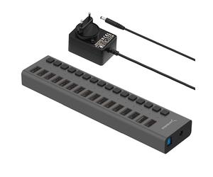 SABRENT HUB Dati e Caricatore con Singoli interruttori USB 3.0 16 Porte [90 Watt] (HB-PU16)