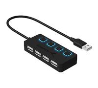 SABRENT Hub USB 2.0 [4-Porte], Ciabatta Multipresa USB, Sdoppiatore USB con Singoli Interruttori ON/OFF e Spie LED [Ricarica NON supportata] per laptop, PC (HB-UMLS)