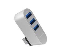 SABRENT Hub USB, Multipresa USB 3.2 Gen 1, Sdoppiatore USB girevole, 3 Porte USB 3.2 Gen 1, per PS4/PS5, laptop, PC, stampante, chiavetta USB, Mac, rotazione di 90/180°, alluminio, ARGENTO, (HB-R3MC)