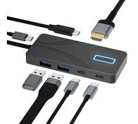 SABRENT Hub USB Type-C a 5 porte con porte USB 3.2 da 10 Gbps, uscita HDMI 4K, alimentazione 80W, 2X USB-A, 2X USB-C, docking station portatile per laptop, tablet, smartphone, supporto HDR/HDCP