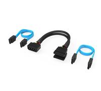 SABRENT kit de connexion pour SSD/Disque dur SATA [Molex 4 broches vers 2 câbles SATA 15 broches (doubleur d’alimentation) + 2 câbles Data SATA (CB-SDSP)