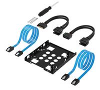 SABRENT Kit di Montaggio per Hard Disk da 3,5 pollici a X2 SSD / 2,5 pollici Interno [Cavi SATA e Alimentazione inclusi] (BK-HDCC)
