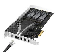 SABRENT Scheda aggiuntiva PCIe 3.0 x4 con slot SSD NVMe 10GbE e 3X M.2, dissipatore di calore in alluminio senza attrezzi, supporta 2230/2242/2260/2280, nessuna biforcazione richiesta, compatibile con