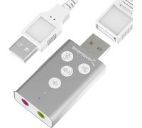 SABRENT Scheda audio USB cuffie e microfono per MAC e Windows, Adattatore audio presa USB, Plug & Play, Con pulsanti, per PS4, PS5, Windows e MAC Nessun driver necessario [Bianco] (AU-DDAS)