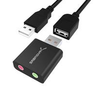 SABRENT Scheda audio USB cuffie e microfono per MAC e Windows, Adattatore audio presa USB, Plug & Play, Nessun driver necessario [Alluminio Nero] (AU-EMCB)