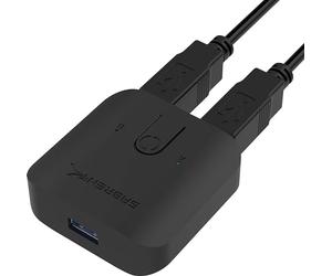 SABRENT Switch USB, Sdoppiatore, 3.2 Gen 1 Switch KVM, 1 ingresso 2 uscite, per più computer, chiavetta, mouse, tastiera, scanner, stampante e hard drive (USB-SW30)