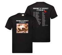 Sabrina 2025 Tour T-Shirt Short 'N Sweet UK Europa Carpenter Concert Date Unisex Fan Tee Top Merch, Nero , S
