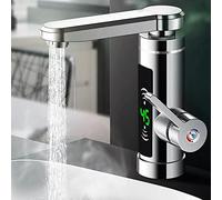 SABUIDDS Rubinetto Elettrico Con Scaldabagno Istantaneo, 3,3 Kw, Girevole A 360°, Con Scaldacqua Istantaneo, Scaldacqua Istantaneo, Rubinetto Per Giardino, Cucina, Bagno