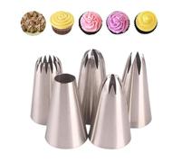 sac a poche Set di 5 beccucci for pasticceria in acciaio inossidabile, di medie dimensioni, kit essenziale for la cottura in casa con ugelli spremiagrumi professionali