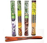 Sac incensi 4 scatolette con 20 bastoncini ciascuna, Ruda-Lavanda, Ruda-Sandalo, Ruda-Cannella e Ruda-Palo Santo + Tabilla Aromasenses in regalo