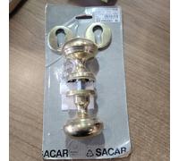 SACAR Pomolo Coppia Mod. 1 Mm60 Con Rosetta Yale OTTONE LUCIDO V 48562 Massiccio