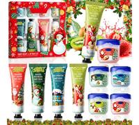 SACBRZZ 8 Pezzi Crema Mani Natale, Mini Set Crema Mani Natalizie Con Labbra, Creme Mani Natalizie,Rapido Assorbimento E Idratare Riparatrice, Regalo Di Natale,Regalo Donna,Set Regalos Donna