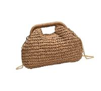 Sacca Cannuccia Da Donna Sacca A Tracolla Casual Gamba A Catena Per Borsetta Incrociata Lo Shopping Quotidiano E Viaggiare Borsa Paglia Naturale All'aperto