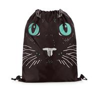 Sacca Cartoon Cat,Japanese Style Abstract Cat Painting Sacca con Cordoncino Regolabile Zainetto Vacanze per Shopping Scuola Uomo